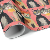 猫かわいい猫クリスマスラップ紙 ラッピングペーパー (ロールコーナー)
