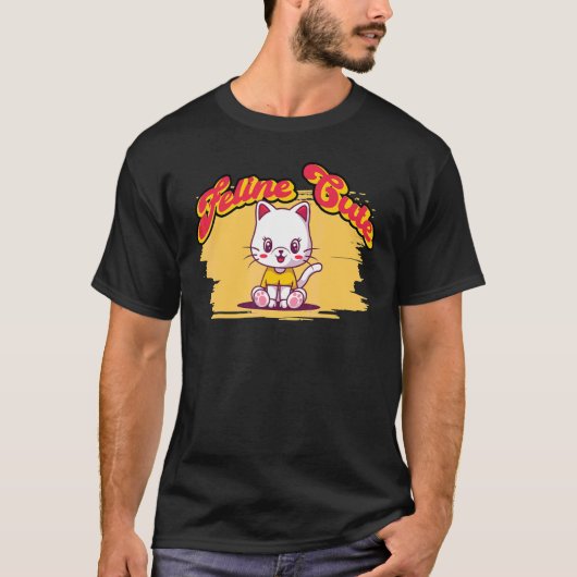 猫かわいい猫プリン1 Tシャツ (正面)