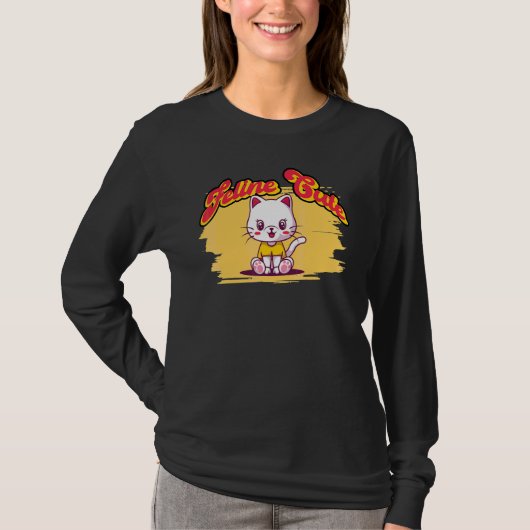 猫かわいい猫プリン1 Tシャツ (正面)