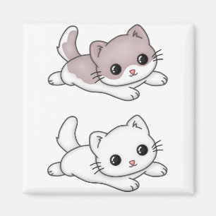猫かわいい猫リトルキャットテンダーチビ（小さくかわいく書いた感じ） マグネット