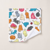 猫がいけな群を成す バスタオルセット (ウォッシュタオル)