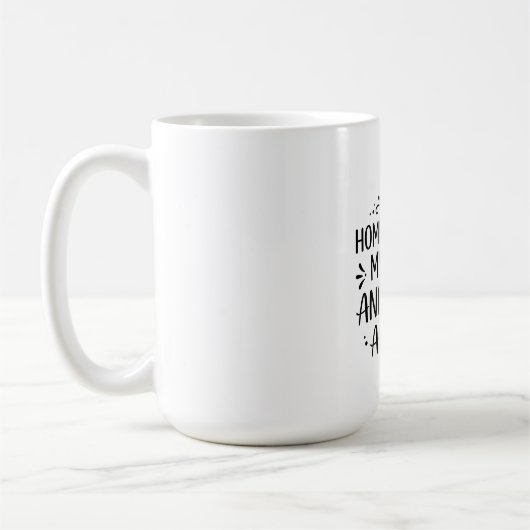 猫がいて人がいないのが我が家 エレガント コーヒーマグカップ (左)