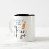 猫がいない生活は退屈で可愛いおもしろい ツートーンマグカップ (正面左)