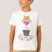 猫がいるから心が育つ Tシャツ - ホワイト (正面)