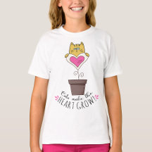 猫がいるから心が育つ Tシャツ - ホワイト