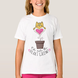 猫がいるから心が育つ Tシャツ - ホワイト