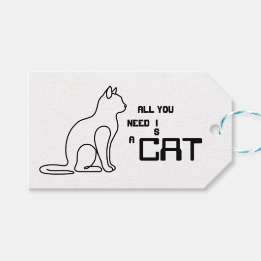 猫がいるだけで幸せ 猫好きのためのカスタムタグ ギフトタグ (正面(横))