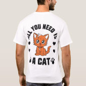 猫がいるだけで幸せ Tシャツ かわいい猫好きシャツ (裏面)
