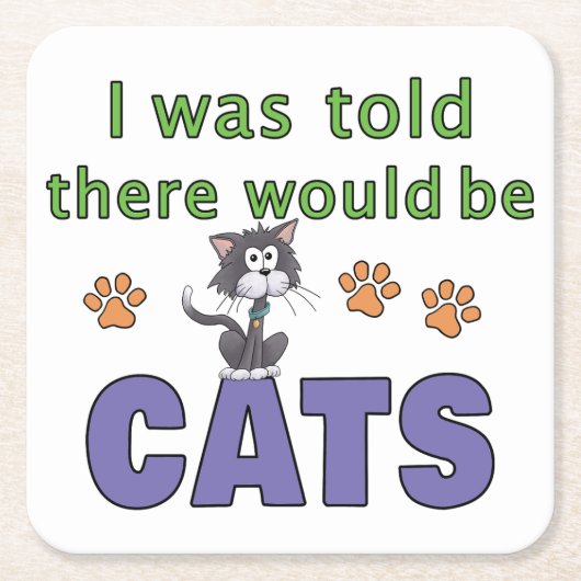 猫がいるって言われた スクエアペーパーコースター (正面)