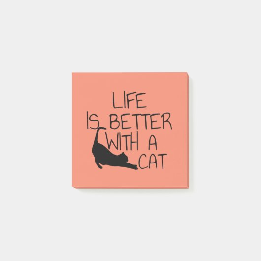 猫がいると人生はもっと楽しい ポストイット (正面)