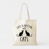 猫がいると生活はもっと楽しくなる トートバッグ (裏面)
