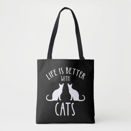 猫がいると生活はもっと楽しくなる トートバッグ (正面)