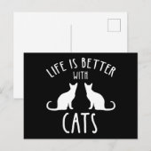 猫がいると生活はもっと楽しくなる ポストカード (正面/裏面)