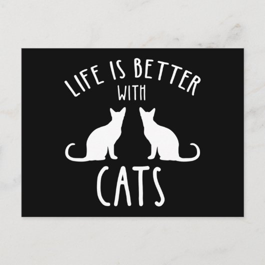 猫がいると生活はもっと楽しくなる ポストカード (正面)