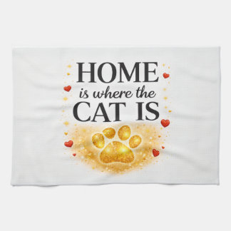 猫がいるのが家 キッチン タオル 16X24