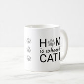 猫がいる場所がおうち Silver Foil Paw Prints コーヒーマグカップ (正面右)