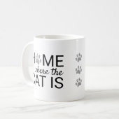 猫がいる場所がおうち Silver Foil Paw Prints コーヒーマグカップ (正面左)