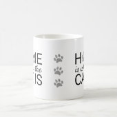 猫がいる場所がおうち Silver Foil Paw Prints コーヒーマグカップ (中央)