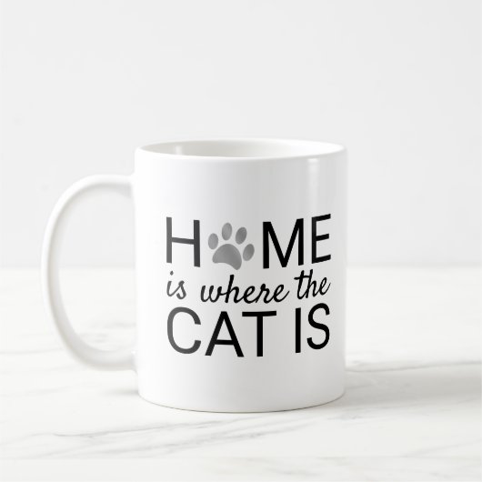 猫がいる場所がおうち Silver Foil Paw Prints コーヒーマグカップ (左)