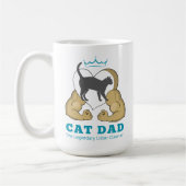 猫がいる大きなパパ筋の腕ハート コーヒーマグカップ (左)