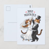 猫がいる幸せな結婚生活 ふざけたネコのウェディング ポストカード (正面/裏面)