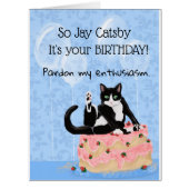 猫がおもしろいお誕生日ケーキすパーソナライズされた (正面)