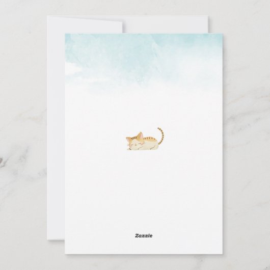 猫がおもしろいさくらんぼの下で歌う シーズンカード (裏面)