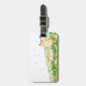 猫がおもしろいさくらんぼの下で歌う ラゲッジタグ (正面縦)