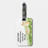 猫がおもしろいさくらんぼの下で歌う ラゲッジタグ (裏面縦)