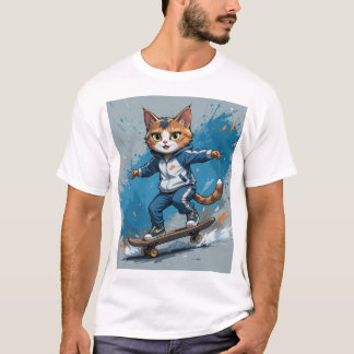 猫がおもしろいを持つ Tシャツ