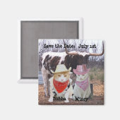 猫がおもしろい日付を保存する マグネット (正面/裏面)