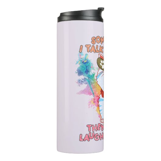 猫がおもしろい独り言を言うかわいいユーモアのある猫 タンブラー (回転左)