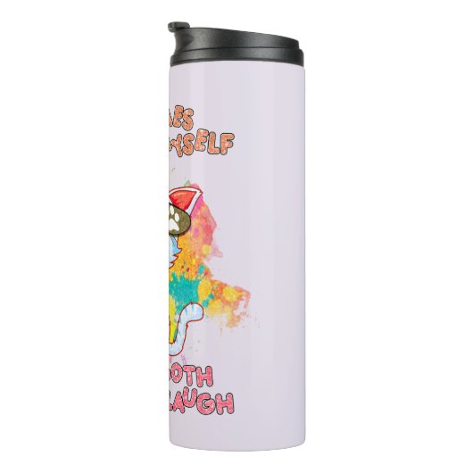 猫がおもしろい独り言を言うかわいいユーモアのある猫 タンブラー (回転右)