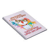 猫がおもしろい独り言を言うかわいいユーモアのある猫 ノートブック (右側)