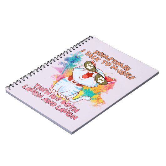 猫がおもしろい独り言を言うかわいいユーモアのある猫 ノートブック (左側)