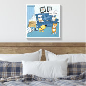 猫がおもしろい部屋を引き裂くキャンバスプリント キャンバスプリント (インサイチュ (寝室))