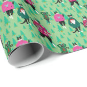 猫がおもしろい醜いクリスマスセーターをモデルにする ラッピングペーパー (ロールコーナー)