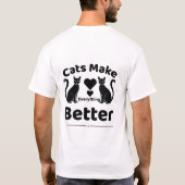 猫がすべてを良くする Tシャツ かわいい猫好き (裏面)