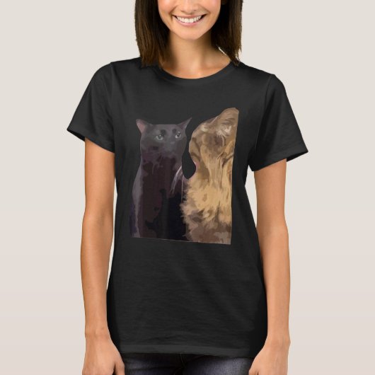 猫がぼーっとしてるインターネット・ミーム 猫の日 Tシャツ (正面)