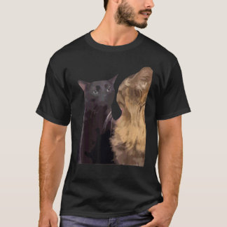 猫がぼーっとしてるインターネット・ミーム 猫の日 Tシャツ