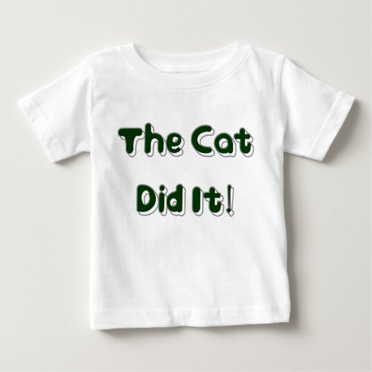 猫がやった!赤ん坊の服 ベビーTシャツ (正面)
