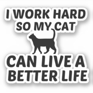 猫がより良い生活を送る シール