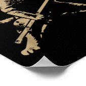 猫がアイスホッケーをする ポスター (角)