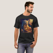 猫がアップルパイをかむ Tシャツ (正面フル)