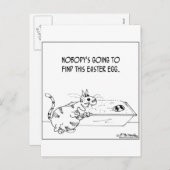 猫がイースターの卵を隠す シーズンポストカード (正面/裏面)