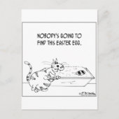 猫がイースターの卵を隠す シーズンポストカード (正面)