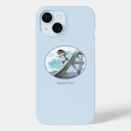 猫がエッフェル塔を滑る パリの楽しみ スマホケース Case-Mate iPhoneケース (裏面)