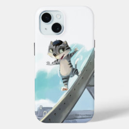 猫がエッフェル塔を滑る パリの頑丈なケース iPhone 15ケース