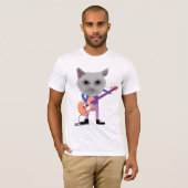 猫がエレキギターを演奏するTシャツ Tシャツ (正面フル)