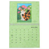 猫がカラフル花をかわいいガーリーBoho 2022アート カレンダー (3月 2026)